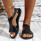 Breakj Sandals Women 2025 Summer New Round Toe Side Empty Bag Behind The Back To Wear Large-Size