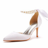 Breakj Cm Fine Heel Large-Size Sandals Banquet Women's Shoes Ribbon Beads High Heel Sandals And Ribbon Dress
