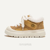 Breakj Shoes Ugly Big Shoes Winter Thick Soles To Keep Warm Cotton Shoes Simple Short Boots Men And Women's Snow