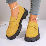 Breakj Autumn New Lefu Shoes Casual British Style Women's Shoes Thick Heel Thick Soles Feet Retro Large Size Women's