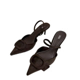 Breakj Home 2025 Summer New Women's Shoes Exposed Light Sandals Brown Pointed High Heels Muller