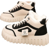 Breakj Winter New Ins Plus Velvet To Help Lao Dad Shoes Female Tide Students Leisure Small White Shoes To Increase The Thick Bottom Korean