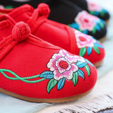 Breakj Chinese Style Retro Plate Buckle Embroidery Female Beef Tendon Bottom Dance Single Shoe Cloth