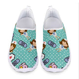 Breakj New Breathable Nurse Shoes Doctor Shoes Net Running Shoes Casual Breathable Sports Women's Shoes Flat