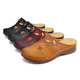 Women's Shoes Are Specially Designed For Large-Size Baotou Women's Sandals, Flower Flat-Soled Women's