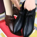 Women Short Boots Autumn New Ethnic Style Pointed Chunky Heel Ankle Boots Casual Comfortable Warm Plush Women Winter