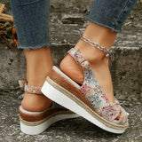 Peep Toe Wedge Sandals for Women 2023 Summer Lightweight Platform Gladiator Shoes Woman Plus Size Non Slip Beach