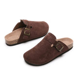 Breakj Slippers Female Couple Softwood Tug Wish Large Size Roman Shoes Casual Half-Dragging Lazy Shoes