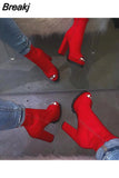 Women Zip Peep Toe Leopard Ankle Boots Autumn New Ladies Snake Pattern Platform Thick High Heels Female Fashion Spring