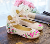 Breakj Dancing Shoes, Leisure Walk, Ethnic Wind, Embroidered Cloth Shoes, Spring And Autumn, Women's Shoes, Single