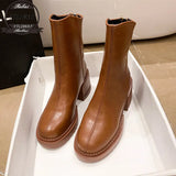 Autumn Winter Warm Women Ankle Boots Natural Leather Pump Cowhide Upper Full Leather Side Zip Modern Boots Fashion