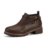Breakj Short Boots 2025 Autumn New Fashion Belt Buckle Coarse And Martin Boots