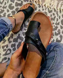 Women's Shoes 2025 Summer New Leisure Flat-Bottomed Flip-Flops Fashion Women Cool