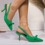 Breakj Women's Shoes Bow High Heels In The Spring And Summer Of 2025 New Bao Head After The Empty Women's