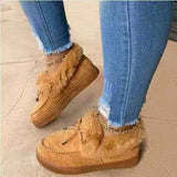 Breakj Autumn And Winter Women's Cotton Boots Plus Thick Low Help To Keep Warm Wool Cotton Shoes