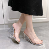 New Crystal Heel Sandals Transparent Belt High-Heeled Slippers Summer New Korean Fashionable