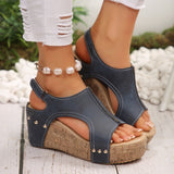 Breakj Heel Sandals Women's Shoes 2025 Summer New Leisure Thick-Sed Fish Mouth Magic Stick Slope