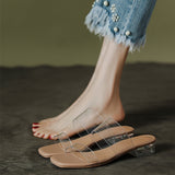Breakj New Female Drag Fairy Outside The Wind Wearing Crystal Heel Fashion Shoes Transparent Word With High Heels Coarse