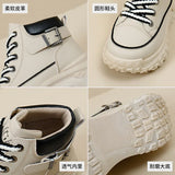 Women High Top Boots 2024 Spring Lace-up Platform Sneakers Non-slip Sneakers Comfy Outdoor Running Shoes Casual Tenis De