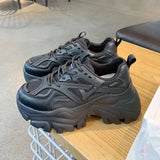 Breakj Street Thick-Bottomed Old Dad Shoes Women Breathable Mesh 2025 Spring And Autumn New Black And Casual Sports Shoes In