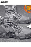 Shoes for Men 2023 Spring Fashion Lace Up Outdoor Male Booties Platform Desert Military Boots New Men's Ankle