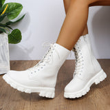 Breakj Autumn And Winter New Korean Version Of The Martin Boots Women Round Thick-Bottomed Fashion Boots British Fan Boots