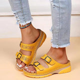 Style Buckle Wedges Slippers for Women Summer 2023 Open Toe Platform Sandals Woman Beach Non Slip Female Flip Flops