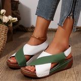 Breakj Bottom Color Roman Sandals Women's Pine Cake Bottom Magic Sticker Beach Cool Slippers