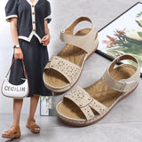 Retro Leisure Roman Style Round Head Sandals Women's Shoes New Hollowed-Out Air Turbine Heel