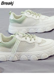 Platform Running Sneakers Women Tennis shoes Woman Walking Chunky Sneakers white Casual Slip on Vulcanized