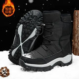 Men's Down Snow Boots Plus Thick Warm And Cold Cotton Shoes Northeast Waterproof And Anti-Slip Outdoor Cotton