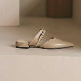 Low-heel Slip-on Mules Simple Style 2022 New Temperament Streetwear Basic Solid Color Women's High Heels