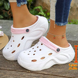 Closed Toe Chunky Platform Sandals Women Soft Hollow Out Thick Solde Slippers Woman Mixed Color Summer Beach