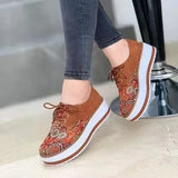 Shoes 2021 Trendy Size 43 Flats Women Casual Platform Shoes Woman Socofy Lace Up Loafers Shoes Zapatillas