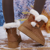 Breakj Velvet Thick Snow Boots One Foot Pedal 2025 New Thick-Soled Fur Mouth Warm Large Cotton