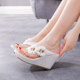 Breakj Size Flower Slope Sandals Beach Flip-Flops Flower Women Sandals