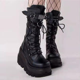 Breakj And Knight Boots 2023 New Large-Size Punk Style Handsome Mid-Sleest Boots