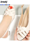 5.5cm Women's Sandals Summer Mesh Fish Mouth Chunky Heel Semi-High Heeled Hollow Out Soft Bottom Shoes Zapatos Para