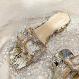 With Cool Slippers Women Wear Fashion Flat Out Women's Rhinestone Shoes Drag A Word Drag 2023 New