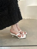 Breakj Summer French Temperament Side-Up-Shoe Fine And Word With Sandals To Wear Niche Cool Slippers High