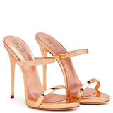 High Heels, Ribbons, Fine Heels, Golden Champagne, Party Banquet Shoes Made By