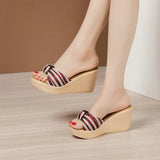 Heel Slippers Women Wear Fashionable 2023 New Muffin Thick Bottom Waterproof Table Size Fish Mouth High Heel