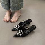 Breakj Fragrant High-Heeled French Bag Head Half Slippers Fairy Shoes Wear 2025 New Summer Temperament Pointy Single