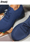Women Sneakers Shoes 2023 Fashion Lace Up Platform Shoes Size 43 Mesh Casual Sports Shoes Woman Vulcanize Shoes Zapatillas
