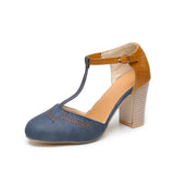 Breakj High-Heeled Shoes Fashion Hollow Thighs Buckle With Thick Women's Singles Shoes Light Mouth Sandal