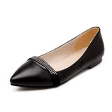 Women Flats 2023 New Large Size 34-49 Shoes Elegant Crystal Elastic Band PU Leather Solid Female Shoes Zapatos De