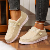 Breakj Women 2025 Autumn New Thick Soles Low Help Happy Shoes Warm Indoor And Outdoor Wearing Cotton