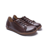Layer Cowhide Large Size Handmade Shoes Female Farmer's Shoes Pedal Lazy Bean Shoes Retro Leather Flat