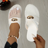 Breakj Mary Jane Mesh Permeable Bunt Yarn Breathable Flat Net Shoe