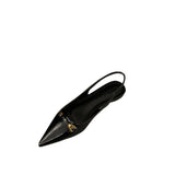 Flat Black Head Sandals Fairy Shoes 2023 New Spring And Summer Pointed Rhinestone Temperament Single